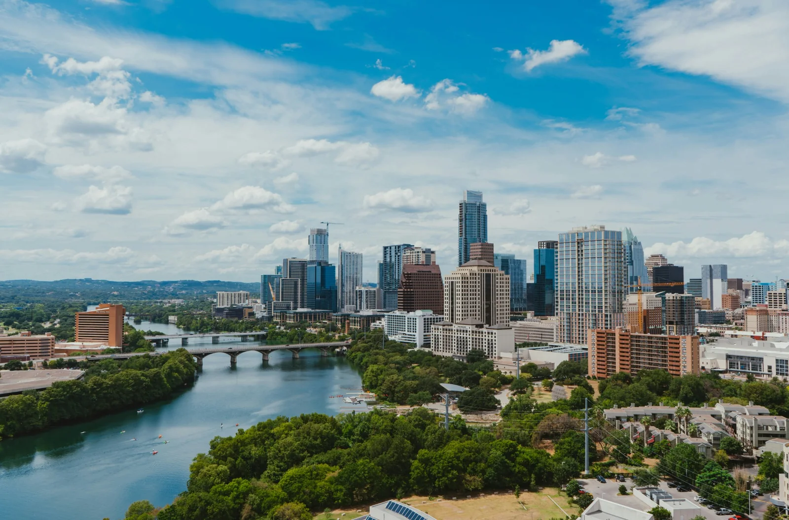 Austin skyline overlooking Lady Bird Lake