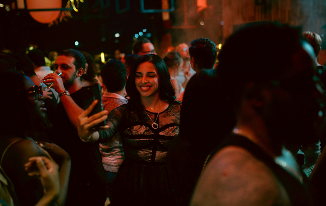 Singles socializing at a Flare event