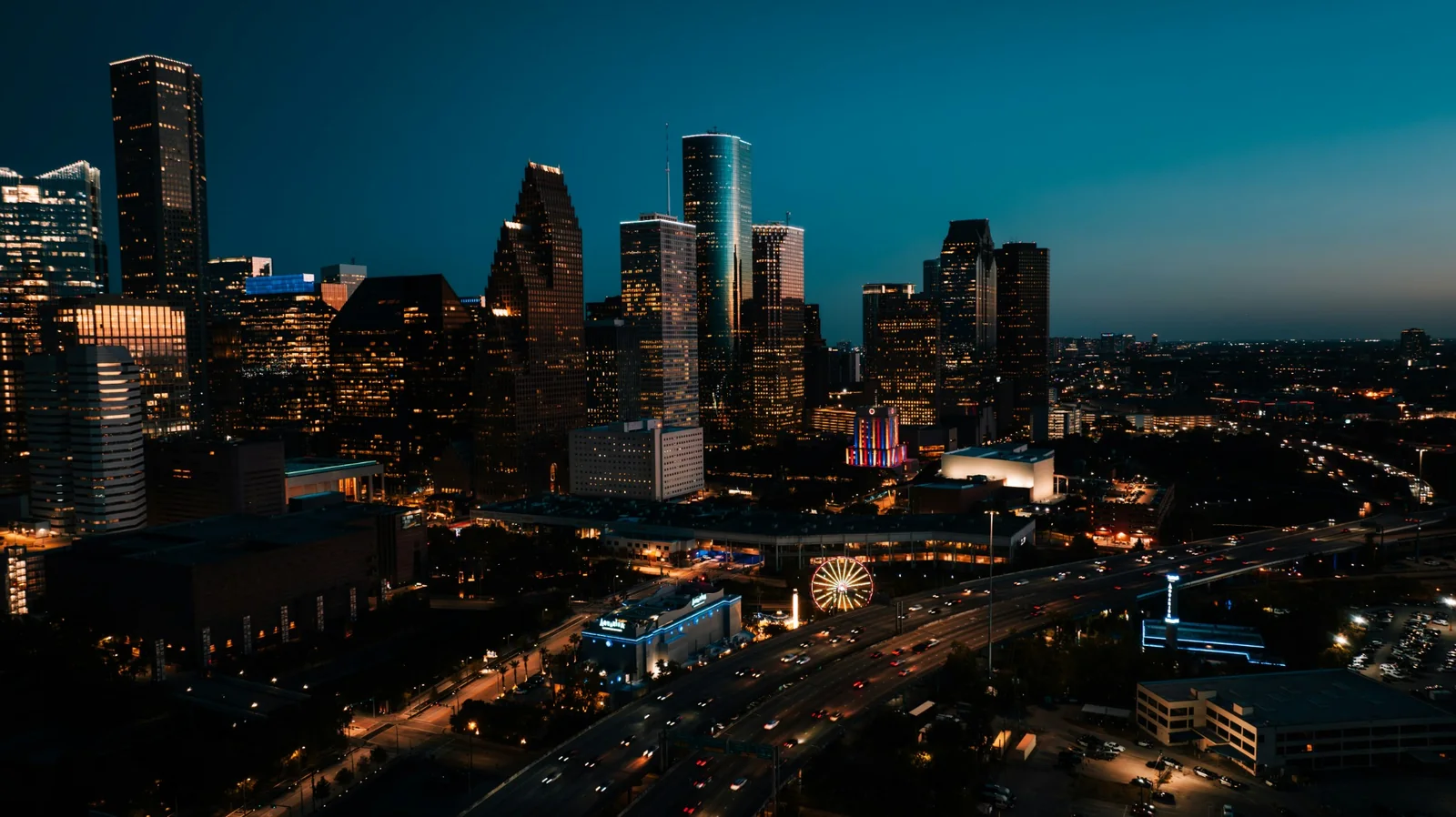 Houston skyline at dusk